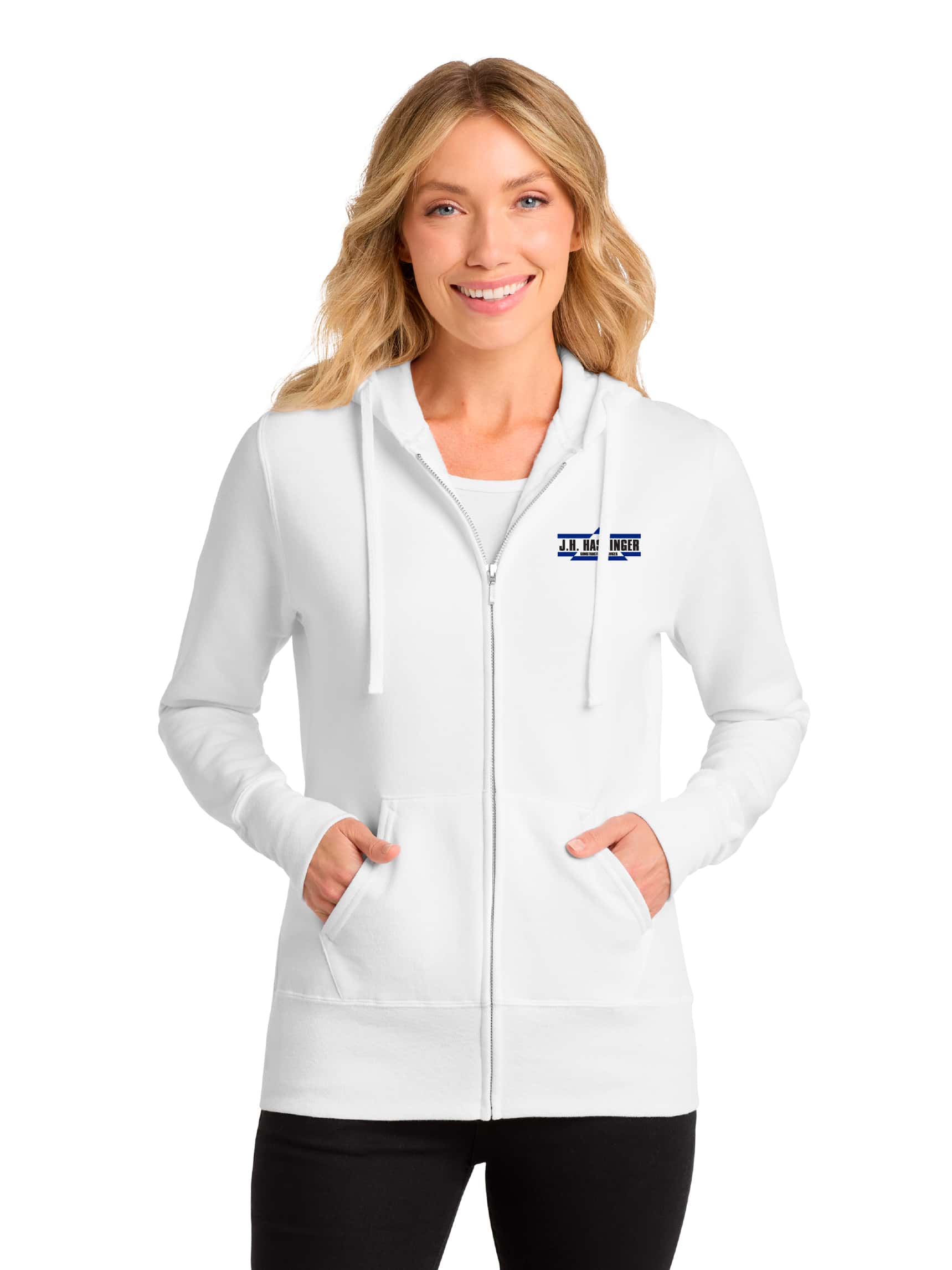 Port & Co™ Women's Core Fleece Full-Zip Hooded Sweatshirt